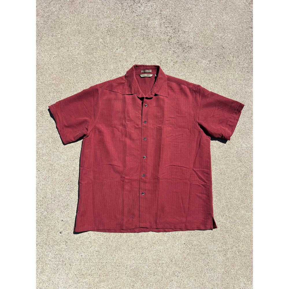 Axist Vintage Red Striped‎ Shirt Mens L Y2K Retro Surf Grunge Coastal Streetwear